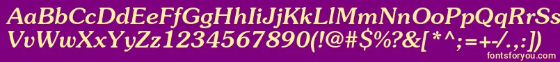 SouvenirstdMediumitalic Font – Yellow Fonts on Purple Background