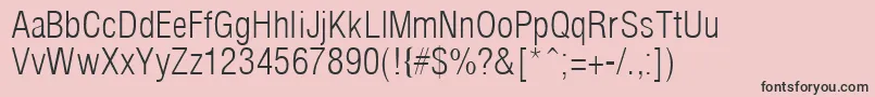 フォントArenaCondLight – ピンクの背景に黒い文字