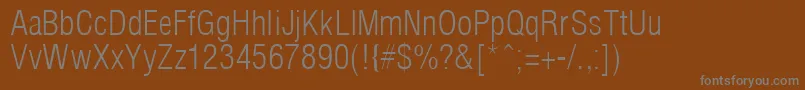 フォントArenaCondLight – 茶色の背景に灰色の文字