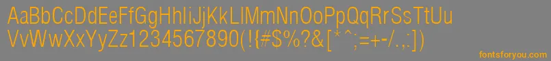 フォントArenaCondLight – オレンジの文字は灰色の背景にあります。