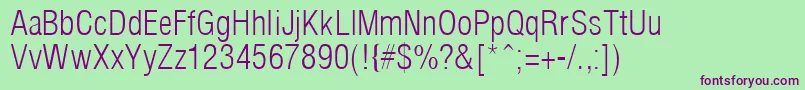 Шрифт ArenaCondLight – фиолетовые шрифты на зелёном фоне