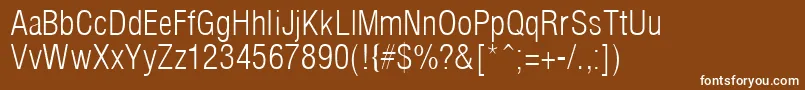 Шрифт ArenaCondLight – белые шрифты на коричневом фоне