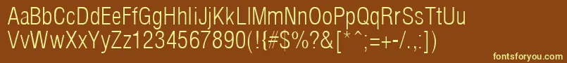 Czcionka ArenaCondLight – żółte czcionki na brązowym tle