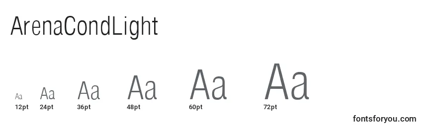 ArenaCondLight Font Sizes