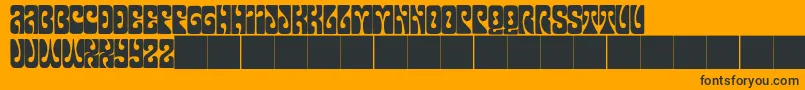 JmhPsychedelicCaps Font – Black Fonts on Orange Background