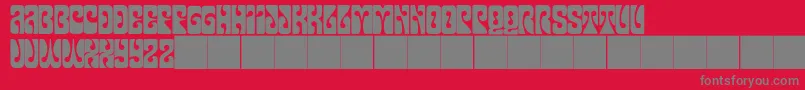 JmhPsychedelicCaps Font – Gray Fonts on Red Background