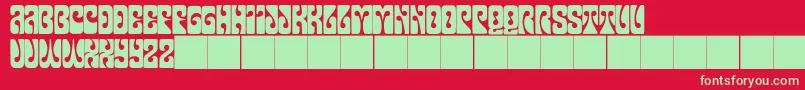 JmhPsychedelicCaps Font – Green Fonts on Red Background