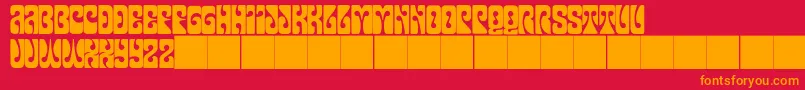 JmhPsychedelicCaps Font – Orange Fonts on Red Background