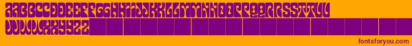 JmhPsychedelicCaps Font – Purple Fonts on Orange Background