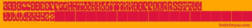 JmhPsychedelicCaps Font – Red Fonts on Orange Background