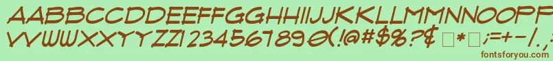 FluxArchitectItalic Font – Brown Fonts on Green Background