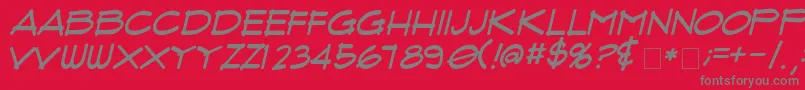 FluxArchitectItalic-Schriftart – Graue Schriften auf rotem Hintergrund