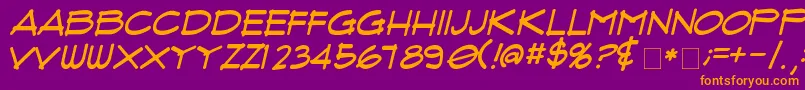 FluxArchitectItalic Font – Orange Fonts on Purple Background