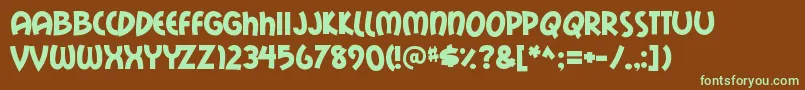 MailraystuffRegular Font – Green Fonts on Brown Background