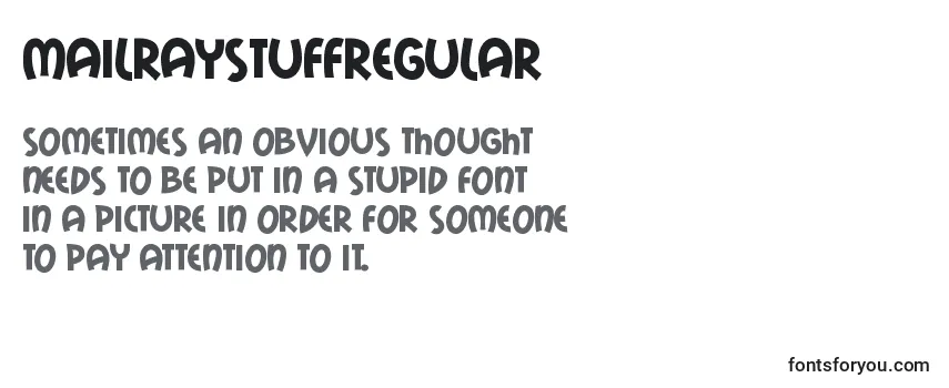 Review of the MailraystuffRegular Font
