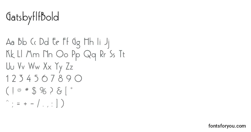 A fonte GatsbyflfBold – alfabeto, números, caracteres especiais