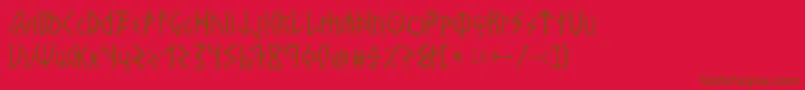 Vinland Font – Brown Fonts on Red Background