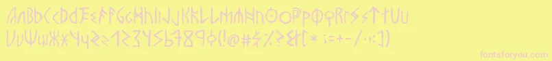 Vinland Font – Pink Fonts on Yellow Background