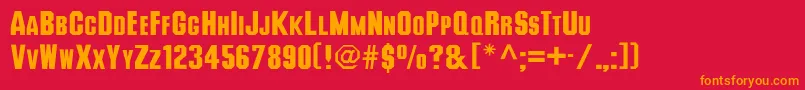Rsdeusex Font – Orange Fonts on Red Background