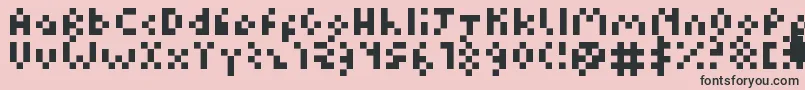 Kuadriculado7luas-Schriftart – Schwarze Schriften auf rosa Hintergrund