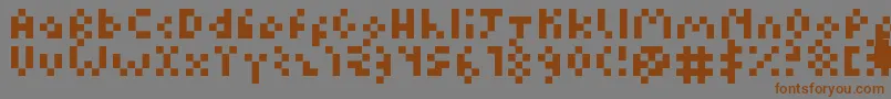 Fonte Kuadriculado7luas – fontes marrons em um fundo cinza