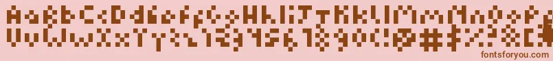 Kuadriculado7luas-Schriftart – Braune Schriften auf rosa Hintergrund