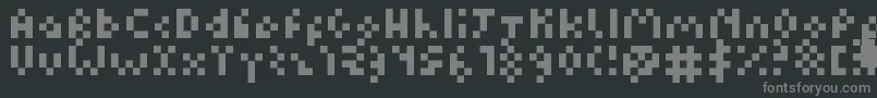 Czcionka Kuadriculado7luas – szare czcionki na czarnym tle