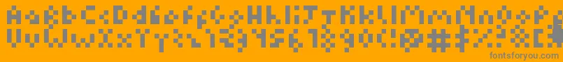 Kuadriculado7luas-Schriftart – Graue Schriften auf orangefarbenem Hintergrund