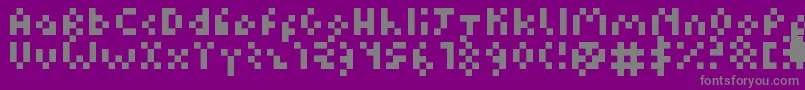 Kuadriculado7luas-Schriftart – Graue Schriften auf violettem Hintergrund