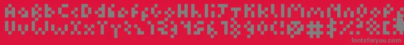 Kuadriculado7luas Font – Gray Fonts on Red Background