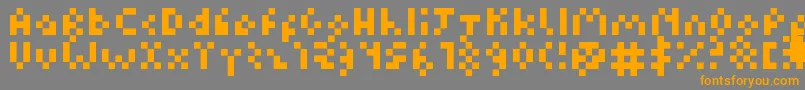 Kuadriculado7luas Font – Orange Fonts on Gray Background