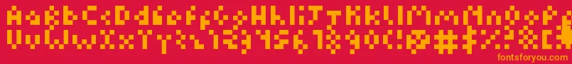 fuente Kuadriculado7luas – Fuentes Naranjas Sobre Fondo Rojo