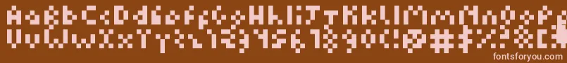 Kuadriculado7luas-Schriftart – Rosa Schriften auf braunem Hintergrund