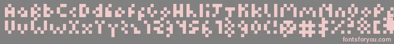 More about Kuadriculado7luas Font Kuadriculado7luas Font – Pink Fonts on Gray Background