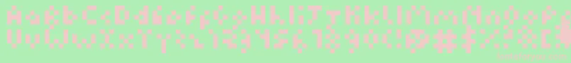 Kuadriculado7luas Font – Pink Fonts on Green Background