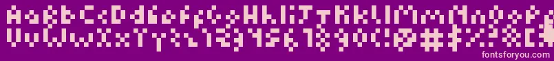 Kuadriculado7luas Font – Pink Fonts on Purple Background