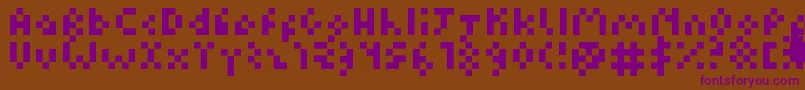 Kuadriculado7luas Font – Purple Fonts on Brown Background