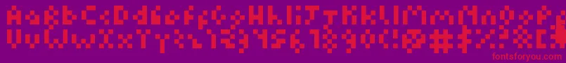 Kuadriculado7luas Font – Red Fonts on Purple Background