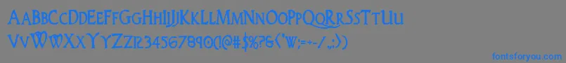Шрифт Woodgodboldcond – синие шрифты на сером фоне