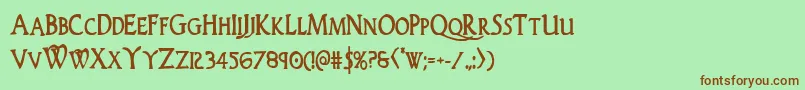 Woodgodboldcond Font – Brown Fonts on Green Background