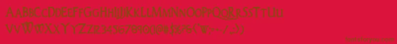 Woodgodboldcond Font – Brown Fonts on Red Background
