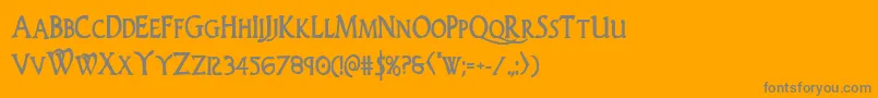 フォントWoodgodboldcond – オレンジの背景に灰色の文字