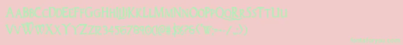 Woodgodboldcond Font – Green Fonts on Pink Background