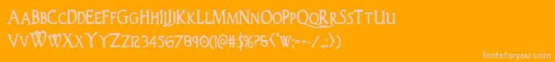 Woodgodboldcond Font – Pink Fonts on Orange Background