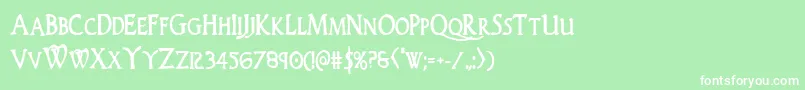 Woodgodboldcond Font – White Fonts on Green Background