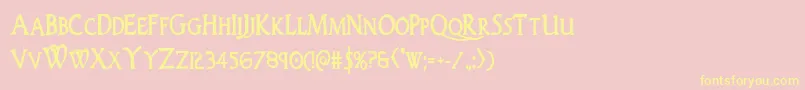 Woodgodboldcond Font – Yellow Fonts on Pink Background