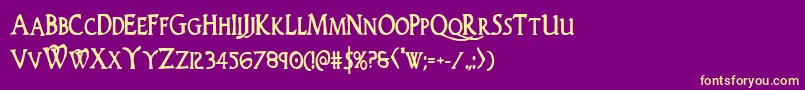 Woodgodboldcond Font – Yellow Fonts on Purple Background