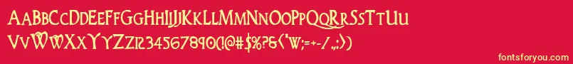 Woodgodboldcond Font – Yellow Fonts on Red Background