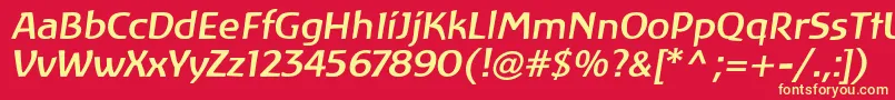 LinotypeAtlantisMediumItalic Font – Yellow Fonts on Red Background