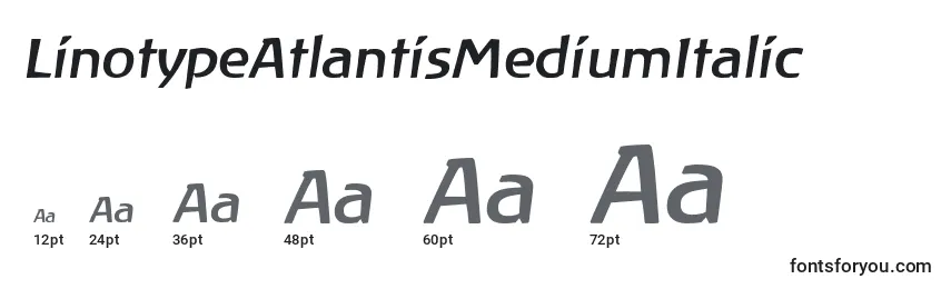 Размеры шрифта LinotypeAtlantisMediumItalic